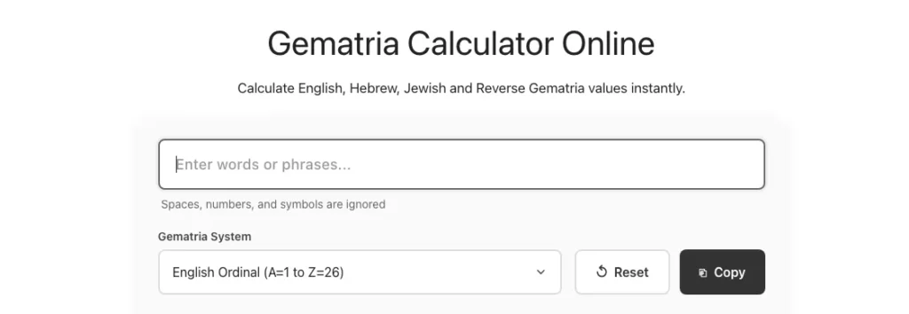 gematria calculator